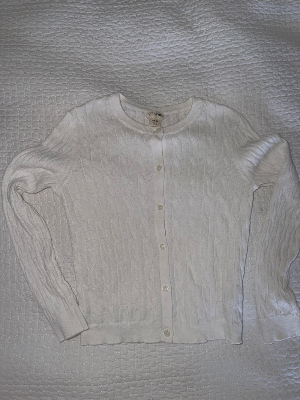 Crewcuts white Cable‑Knit Button Cardigan